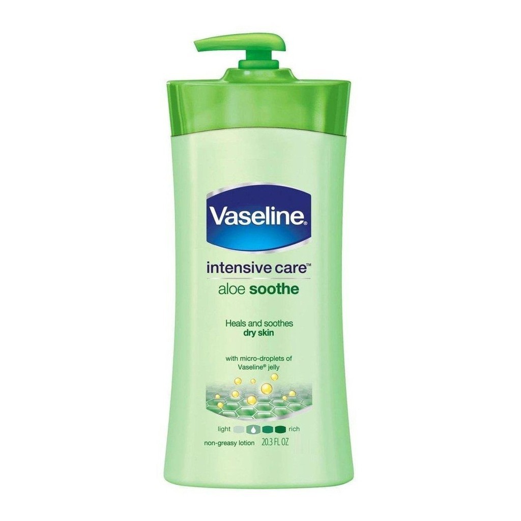 Sữa dưỡng thể Vaseline Intensive Care Aloe Soothe 725ml-xanh lá vòi trắng( không có tem phụ- không xuất hóa đơn )