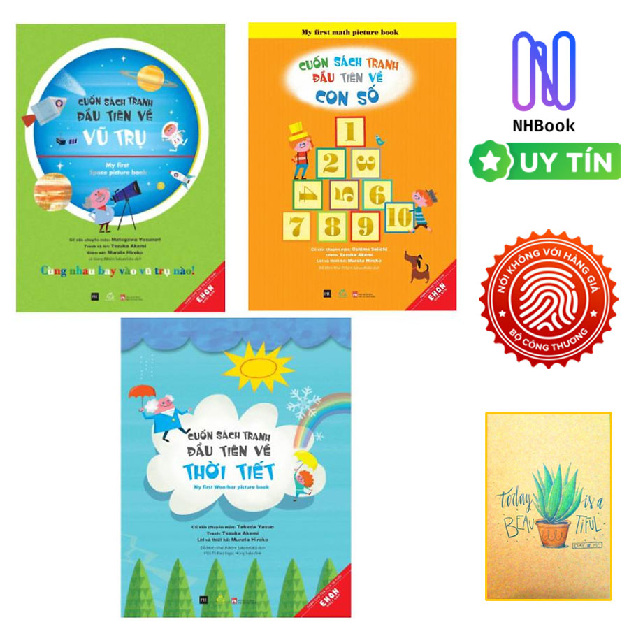 Combo Ehon - Cuốn Sách Tranh Đầu Tiên Về Con Số+ Cuốn Sách Tranh Đầu Tiên Về Thời Tiết +Cuốn Sách Tranh Đầu Tiên Về Vũ Trụ