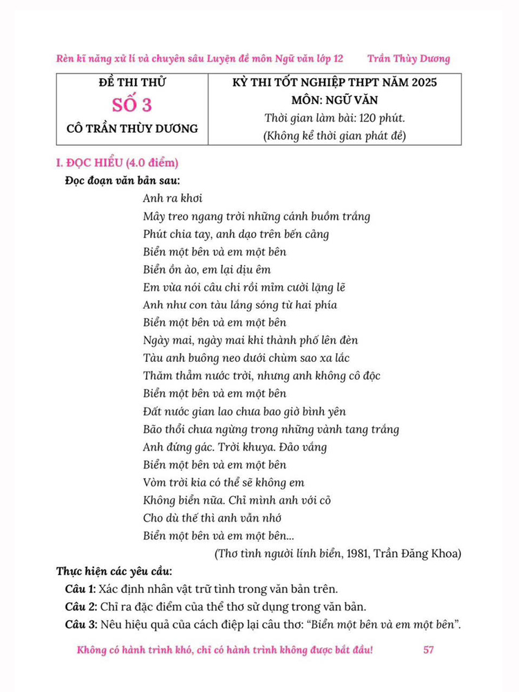 Sách - Rèn kỹ năng xử lí và Chuyên sâu luyện đề môn Ngữ văn (Thi tốt nghiệp THPT chương trình GDPT 2018)