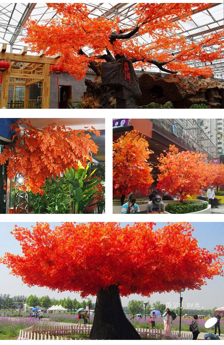 Combo 10 Cành lá phong đỏ, phong xanh - Cành lá giả làm cây phong