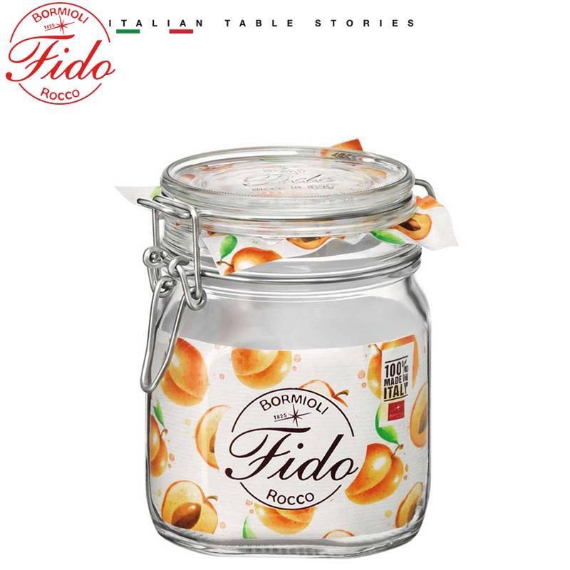 Hũ thủy tinh nắp cài Bormioli Rocco Fido 750ml, nắp có ron kín hơi, đựng ngũ cốc, các loại đậu, đường, bột, cafe, các loại bánh kẹo