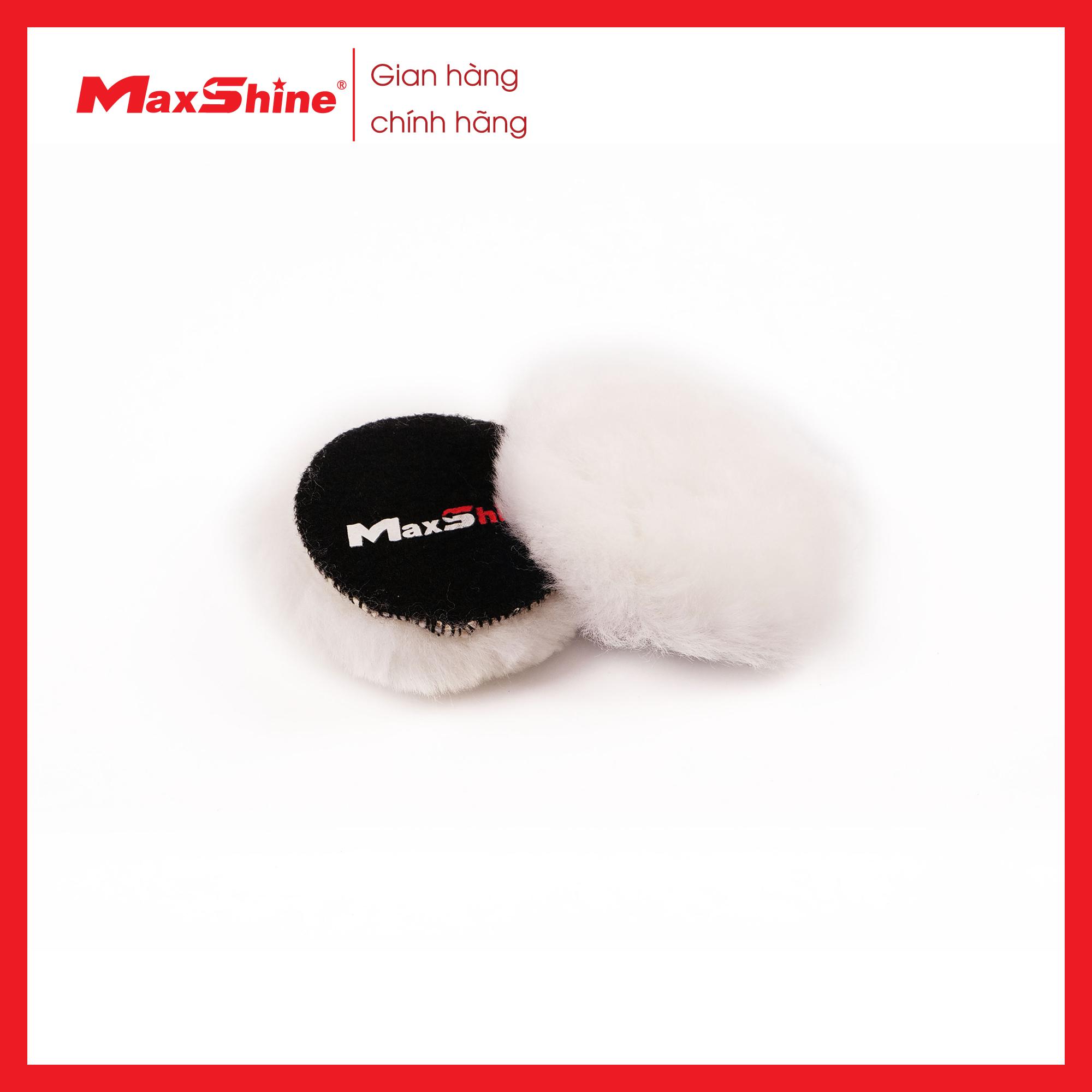 Phớt lông cừu cao cấp 3 inch Premium Wool Cutting Maxshine 2063080 loại bỏ các vết trầy xước nhẹ, các vết xoáy trên sơn xe