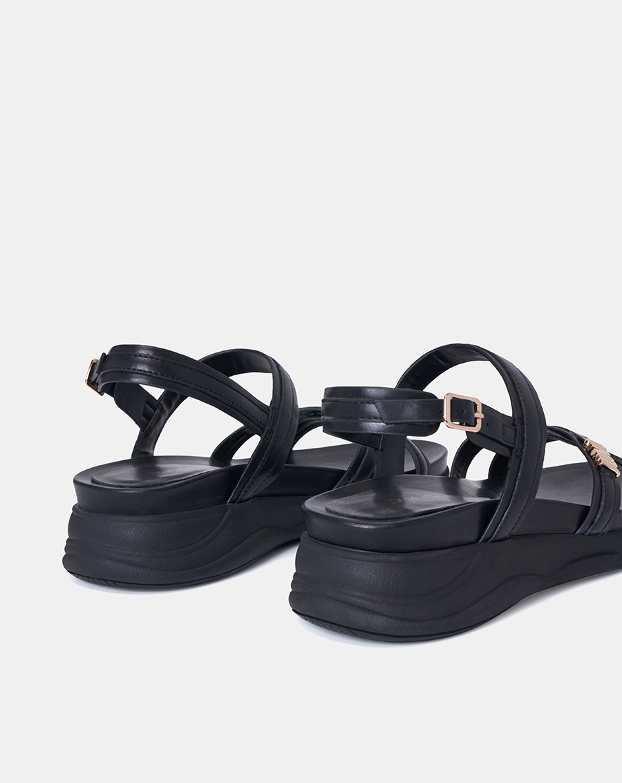 Giày Sandal Nữ 5cm Thời Trang JUNO Đế Bằng Thể Thao Phối Khoá SD05096