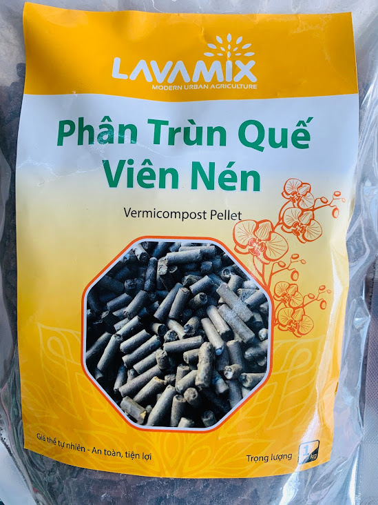 Phân bón trùn quế nguyên chất dạng nén viên