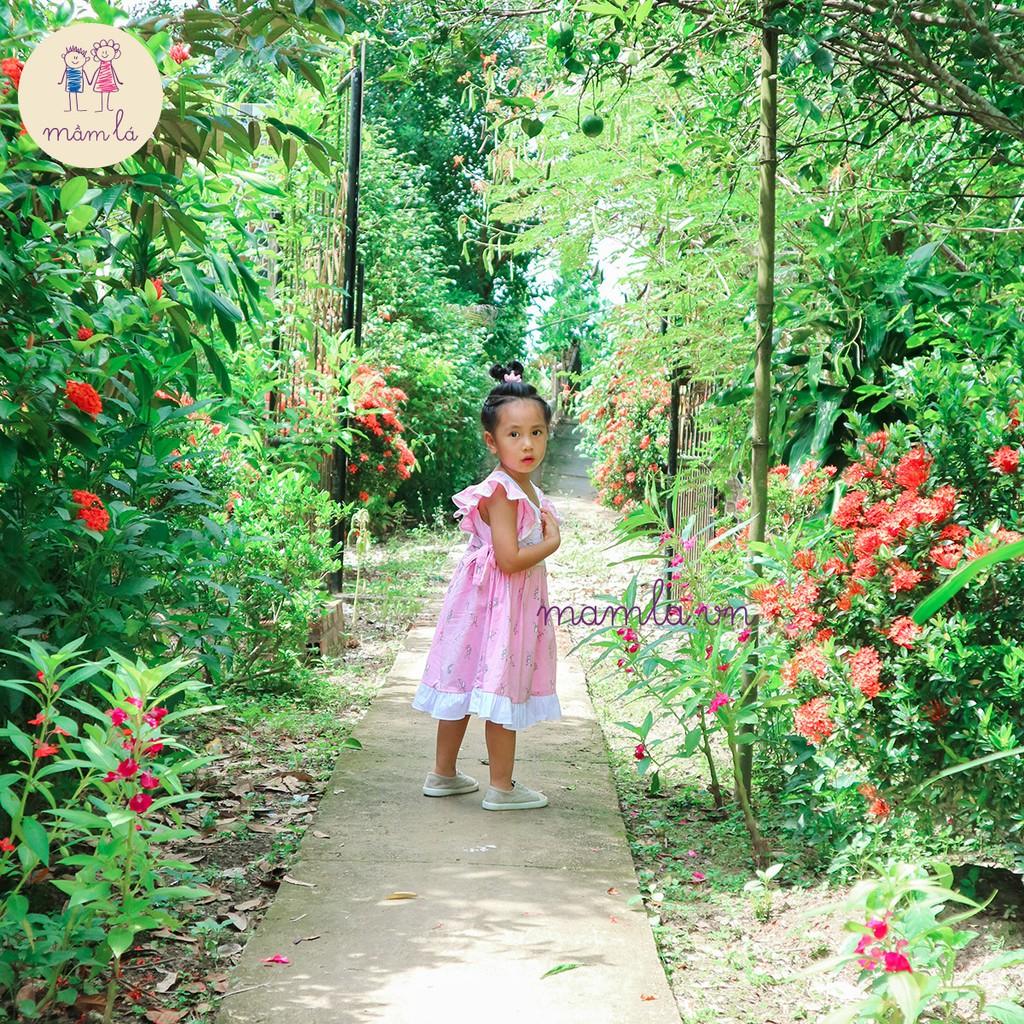 Đầm cánh tiên hồng thêu hình thỏ 2Y-6Y