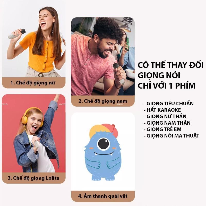 Loa bluetooth mini tặng kèm 2 mic hát karaoke, loa karaoke không dây âm thanh bass hay cùng đèn led có bảo hành - Hàng chính hãng