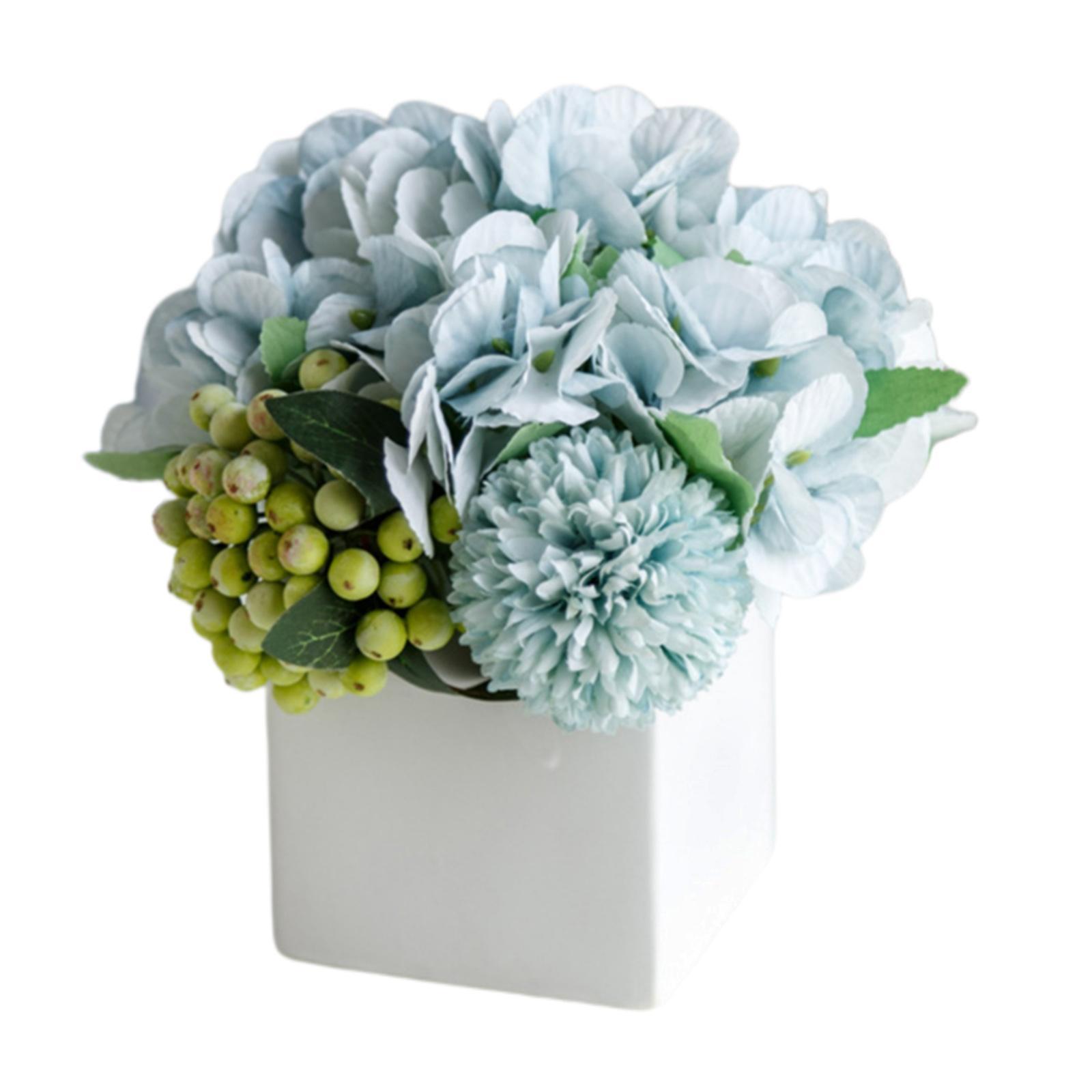 2x Artificial Silk Flowers Hydrangea Flower Arrangements for Decoration