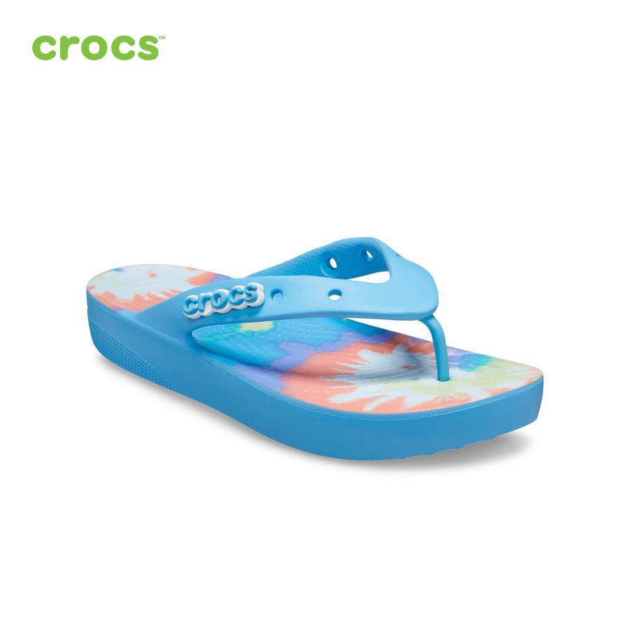 Dép xỏ ngón nữ Crocs FW Classic Flip Platform W Tie Dye Oxgn/Mlti - 208043-4KT