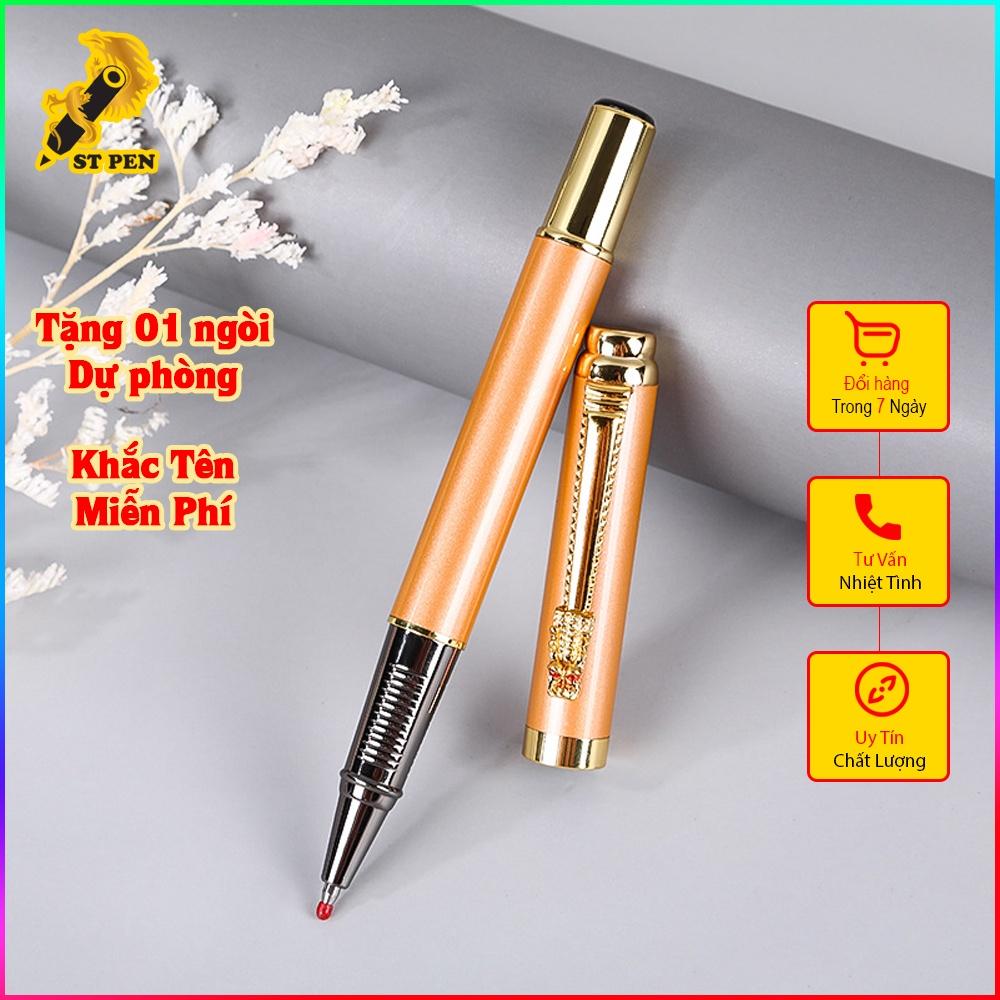 Bút bi kim loại KHẢM RỒNG cao cấp ST07,Ngòi Bi 0.7mm,khắc tên in logo miễn phí,tặng 01 ngòi bút - ST PEN