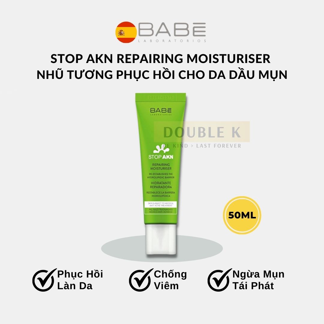 Kem Dưỡng Phục Hồi Da BABE Stop AKN Repairing Moisturiser - Double K