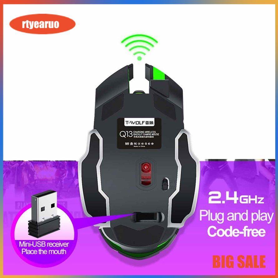 Chuột 2.4g USB Máy tính không dây Máy tính chơi game Đèn nền Chuột im lặng có thể sạc lại