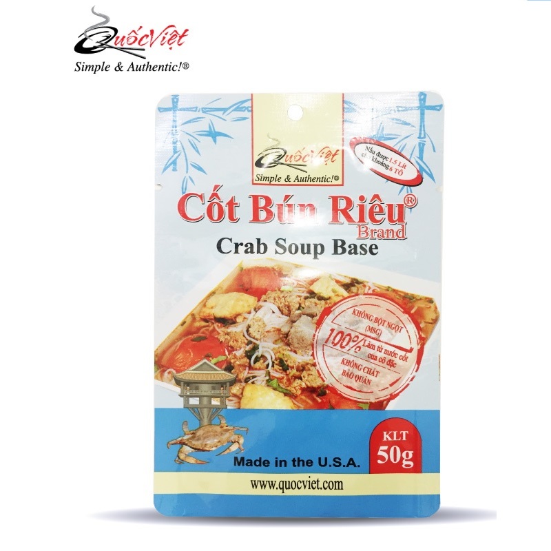 GIA VỊ NẤU Bún riêu Quốc Việt Foods 50g-Gia vị hoàn chỉnh nhập khẩu