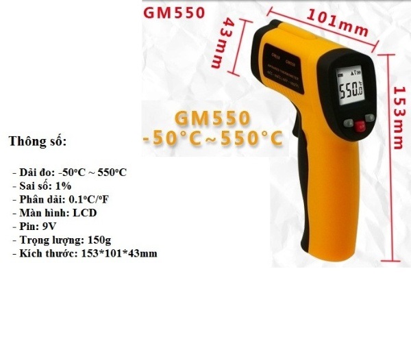 Thiết bị đo nhiệt độ từ xa cao cấp , nhanh chóng tiện lợi GM550