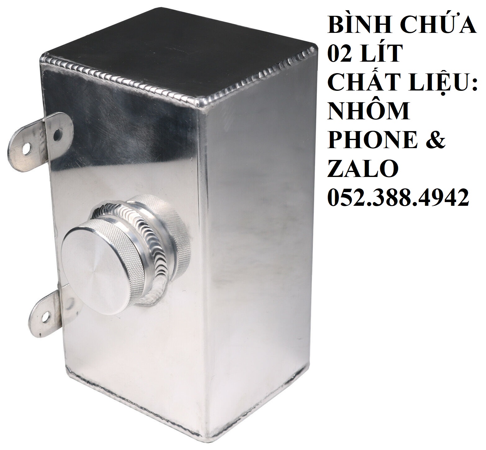 Thùng chứa dung dịch rửa kính xe hơi.  Chất liệu: NHÔM. Dung tích: 02 LÍT.  English.  Car Washers Wash Bottle.  Aluminium Windscreen Wash Bottle 2L Polished Intercooler Spray Tank Universal Car Parts.