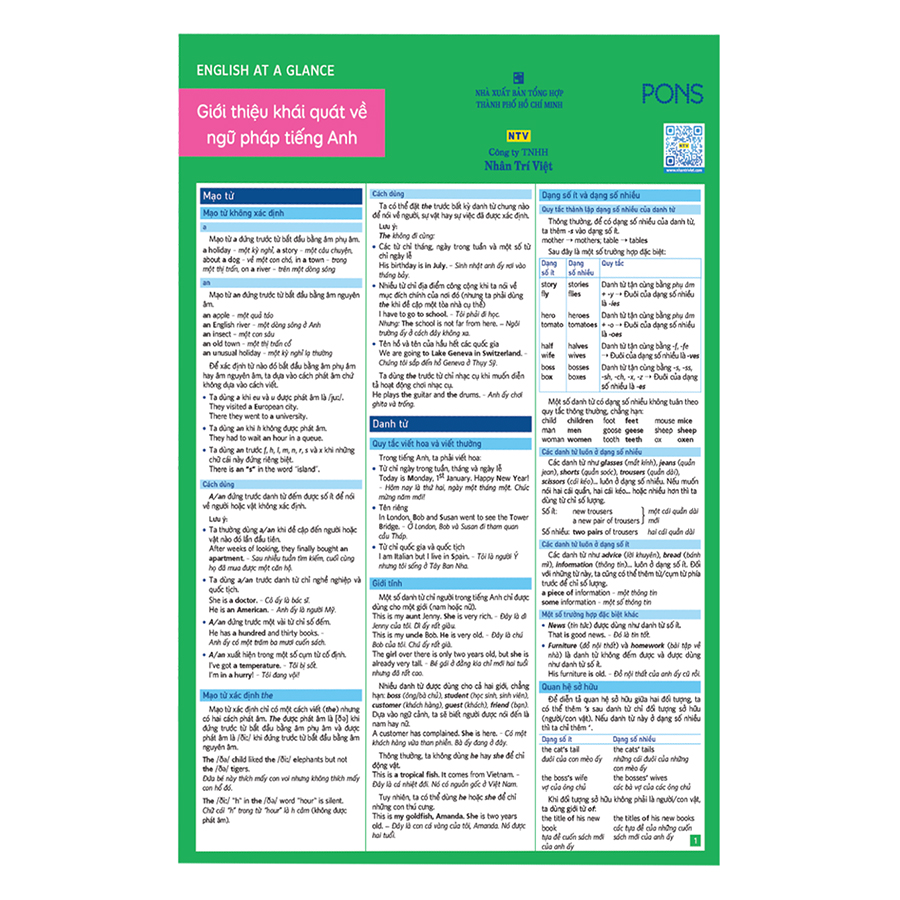 English At A Glance – Giới Thiệu Khái Quát Về Ngữ Pháp Tiếng Anh