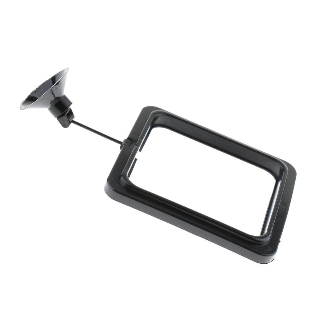 2pcs Aquarium Fish Tank Fishes Feeding Flake Foods Ring Square Feeder Black