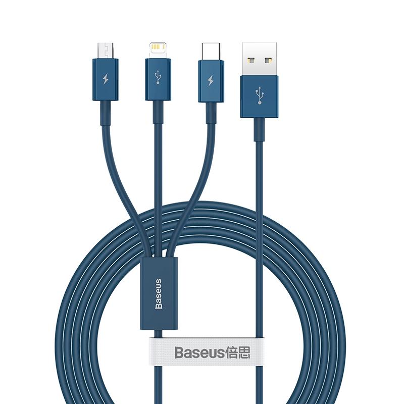 Cáp sạc đa năng Baseus Superior Series Fast Charging Data Cable USB to M+L+C 3.5A-Hàng chính hãng.