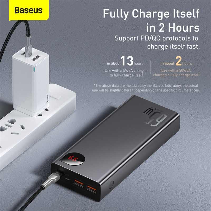 Pin sạc dự phòng Baseus Adaman Digital Display Quick Charge Power Bank 20000mAh 65W - Hàng Chính Hãng