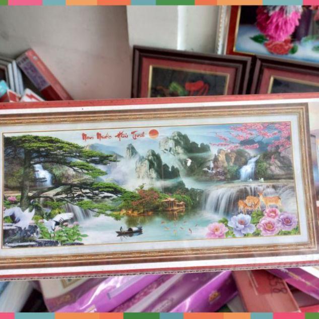 Tranh đính đá Non nước hữu tình kt 150*60cm