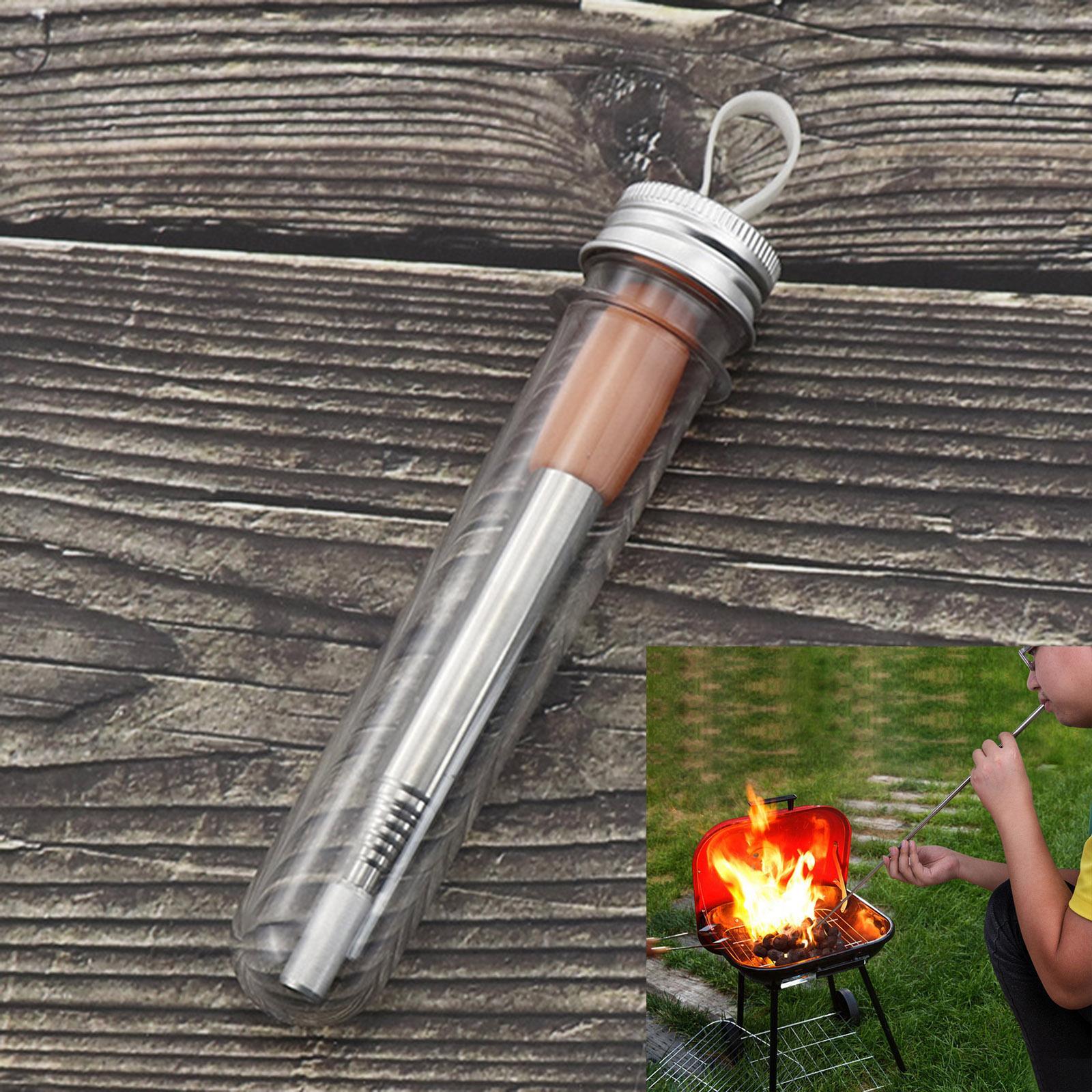 3x Hand Auger Wrench Foldable Fire Blower Survival Wood Peg and Hole Maker