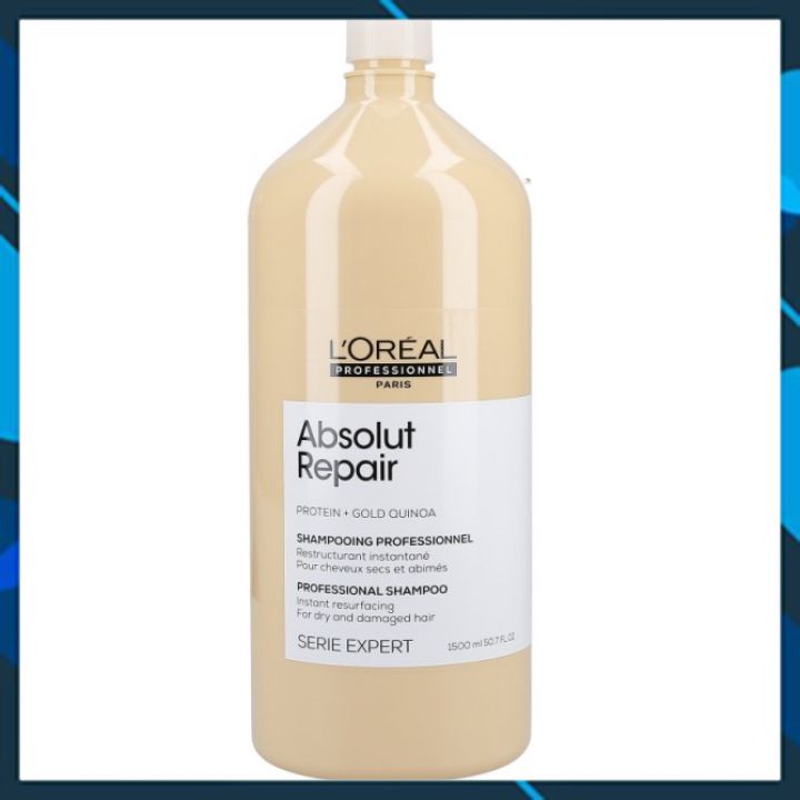 Dầu gội L'OREAL SERIE EXPERT Absolut Repair Shampoo Gold Quinoa phục hồi tóc hư tổn (New 2021) 1500ml