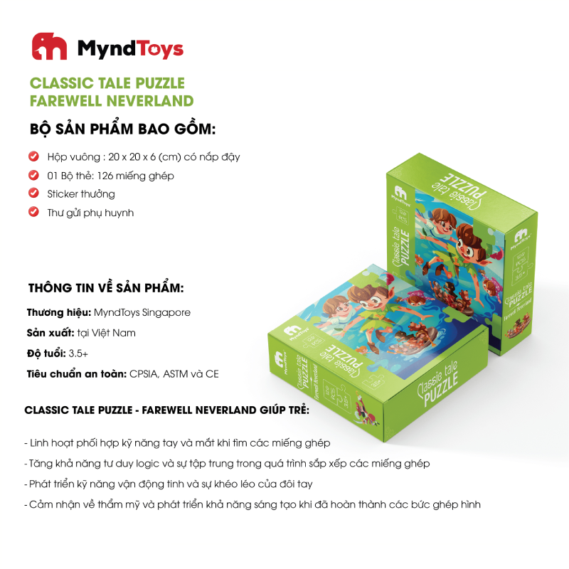 Đồ Chơi Xếp Hình MyndToys Classic Tale Puzzle Farewell Neverland Dành Cho Các Bé Trên 3 tuổi rưỡi