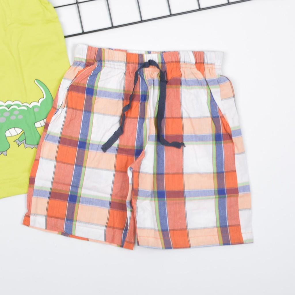 Set Đồ Bé Trai Áo Thun Cotton 100% Quần Kate Lưng Thun Phong Cách Hàn Quốc