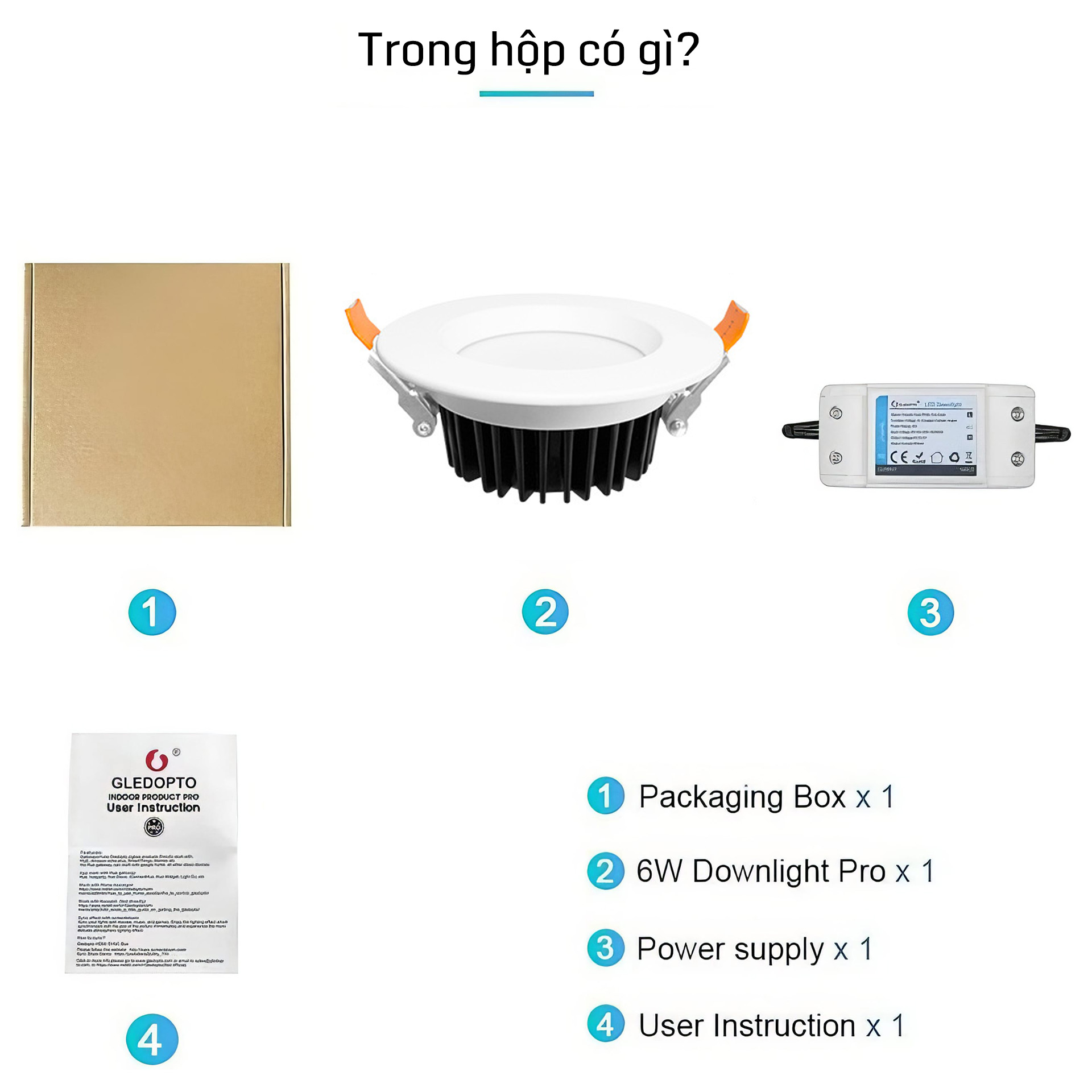 Đèn LED chiếu sáng âm trần Downlight GLEDOPTO ZigBee 3.0 6W/9W/12W - Đổi Màu Theo Nhạc Tương Thích Alexa & Google Assistant