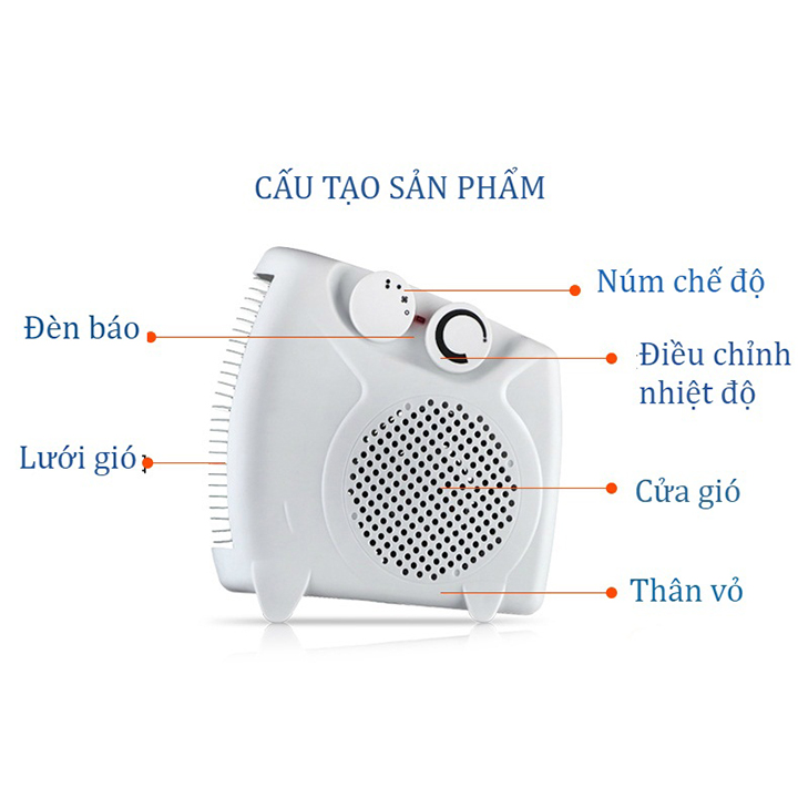 Quạt Sưởi Ấm 2 Chiều Siêu Tiết Kiệm Điện ,An Toàn,Toả Nhiệt ấm áp cho Mùa Đông- Hàng Nhập Khẩu