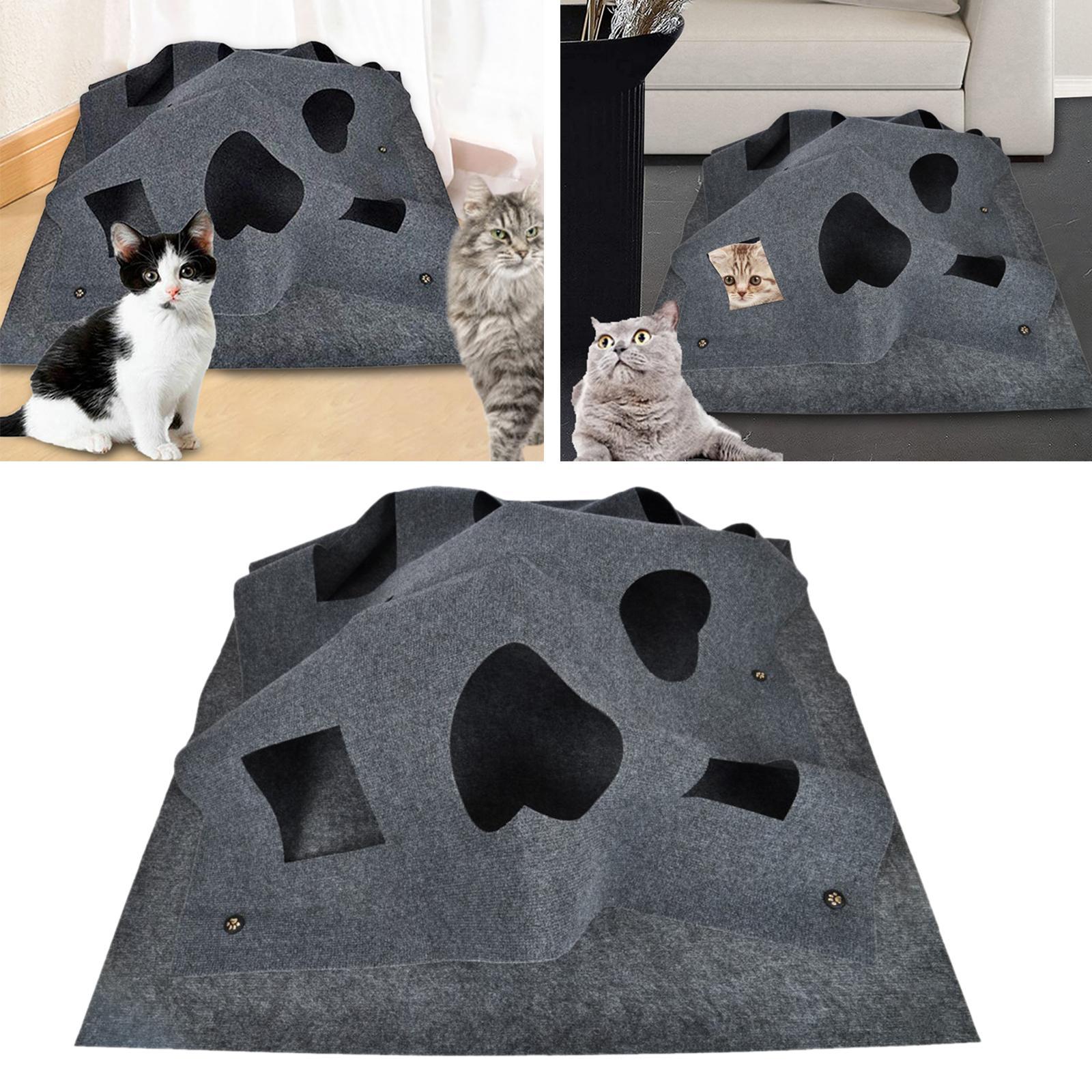 Collapsible Cat Toy Mat, Interactive Hideaway Supplies, Training Mat, Dog Cushion Mattress Blanket for Play Indoor Kitten Small Animals Cats