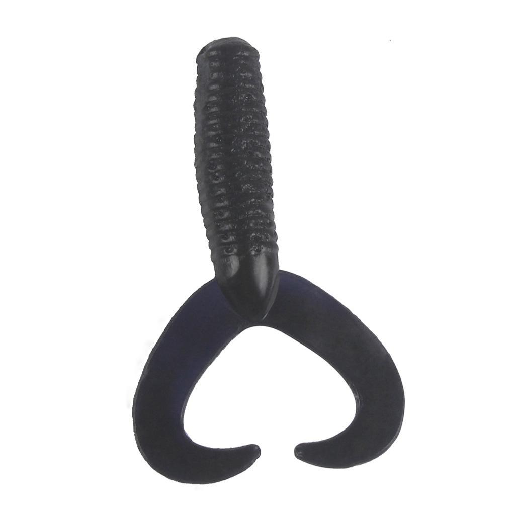 50pcs/set Portable Twin Tail Soft Fishing Lures Grub Maggots Worm Bait Swimbaits 5 Color