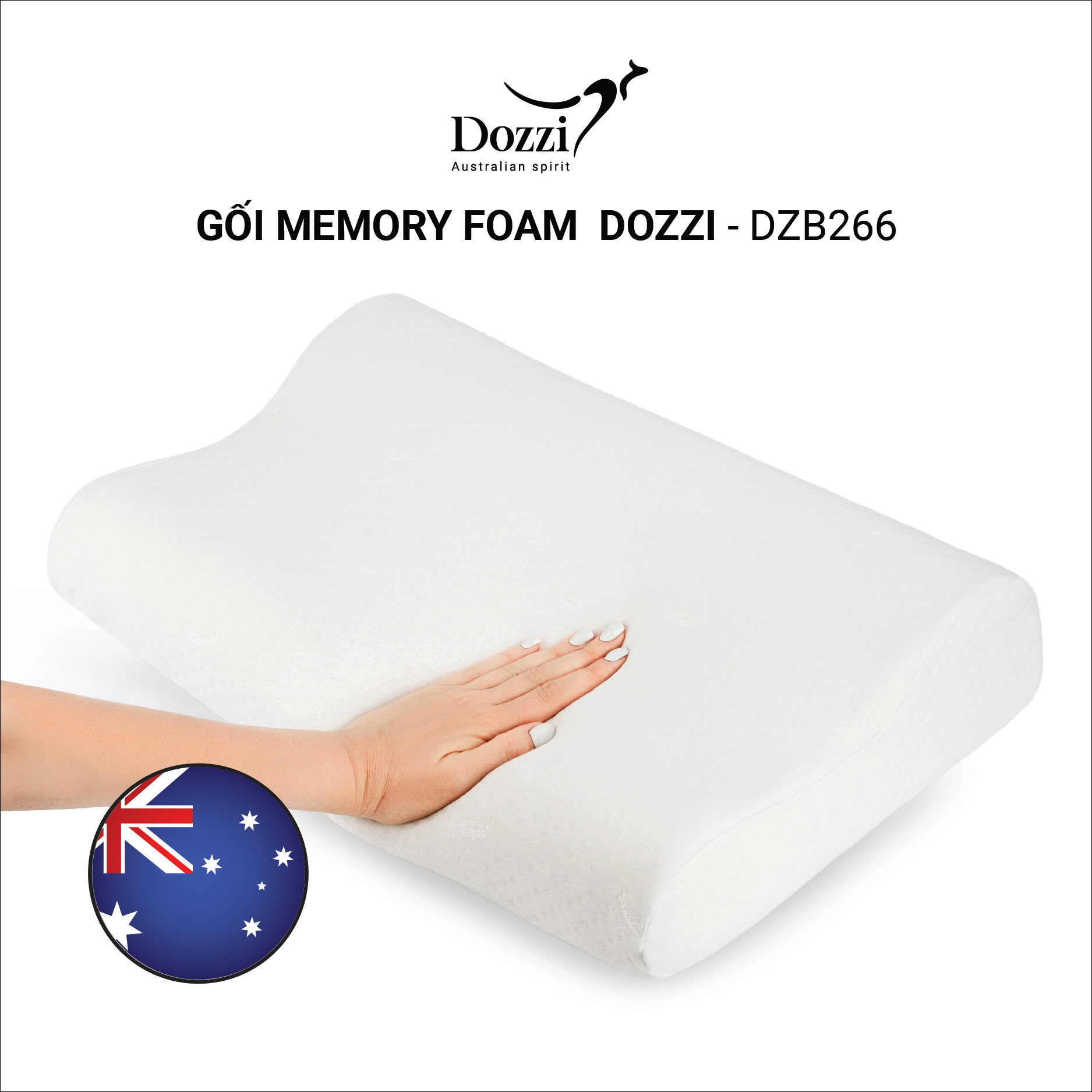 Gối ngủ ngon Memory Foam DZB266 Dozzi (Hàng chính hãng)