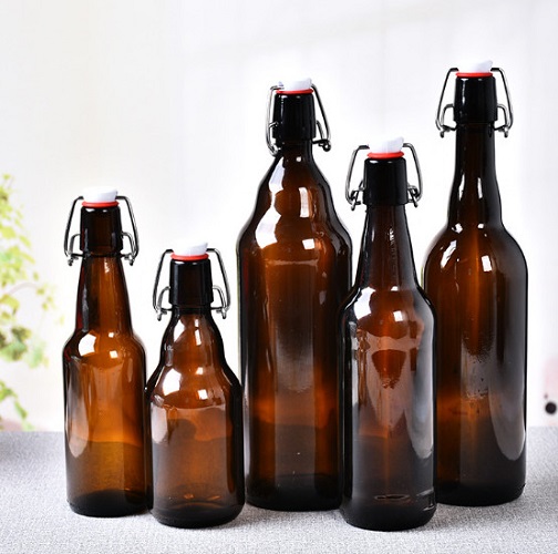 [500ml]Chai thuỷ tinh nắp gài nâu đen lên men F2 Kombucha, Kefir, bia, chống tia cực tím, ánh sáng