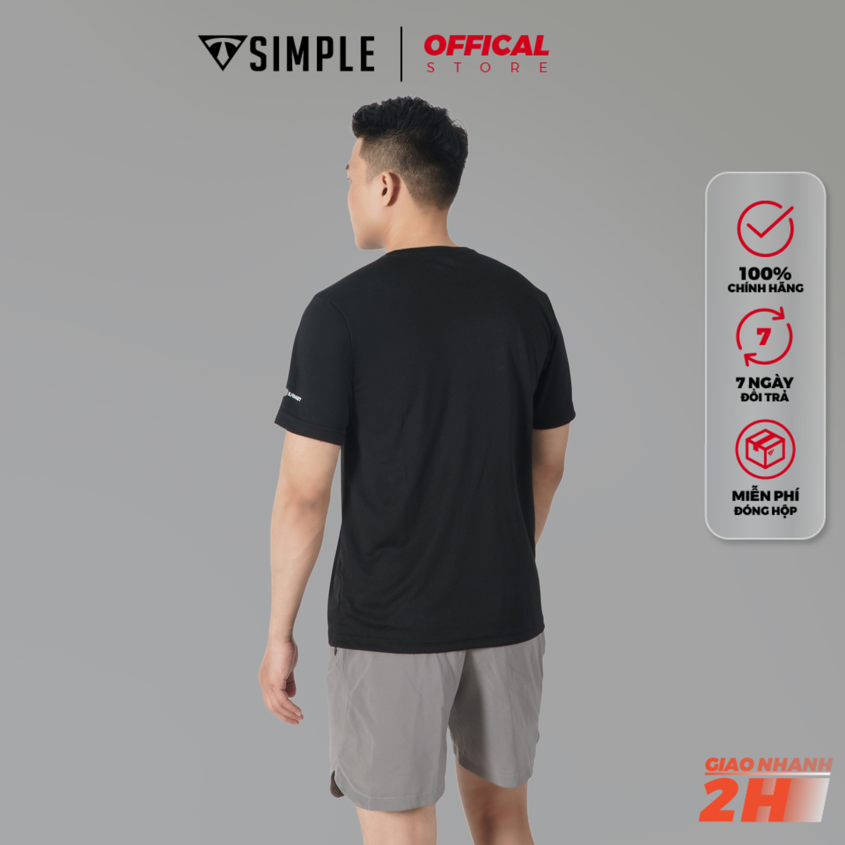 Áo Thể Thao Nam TSIMPLE cổ tròn tay ngắn tập gym vải thun lạnh thoáng mát co giãn chuẩn form MSSAHP7