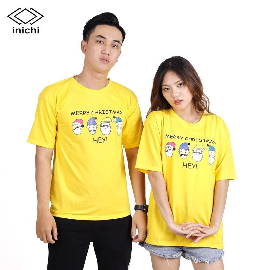 Áo thun tay lỡ form rộng INICHI IC596 thun co giãn chất đẹp in hình 4 ông già noel