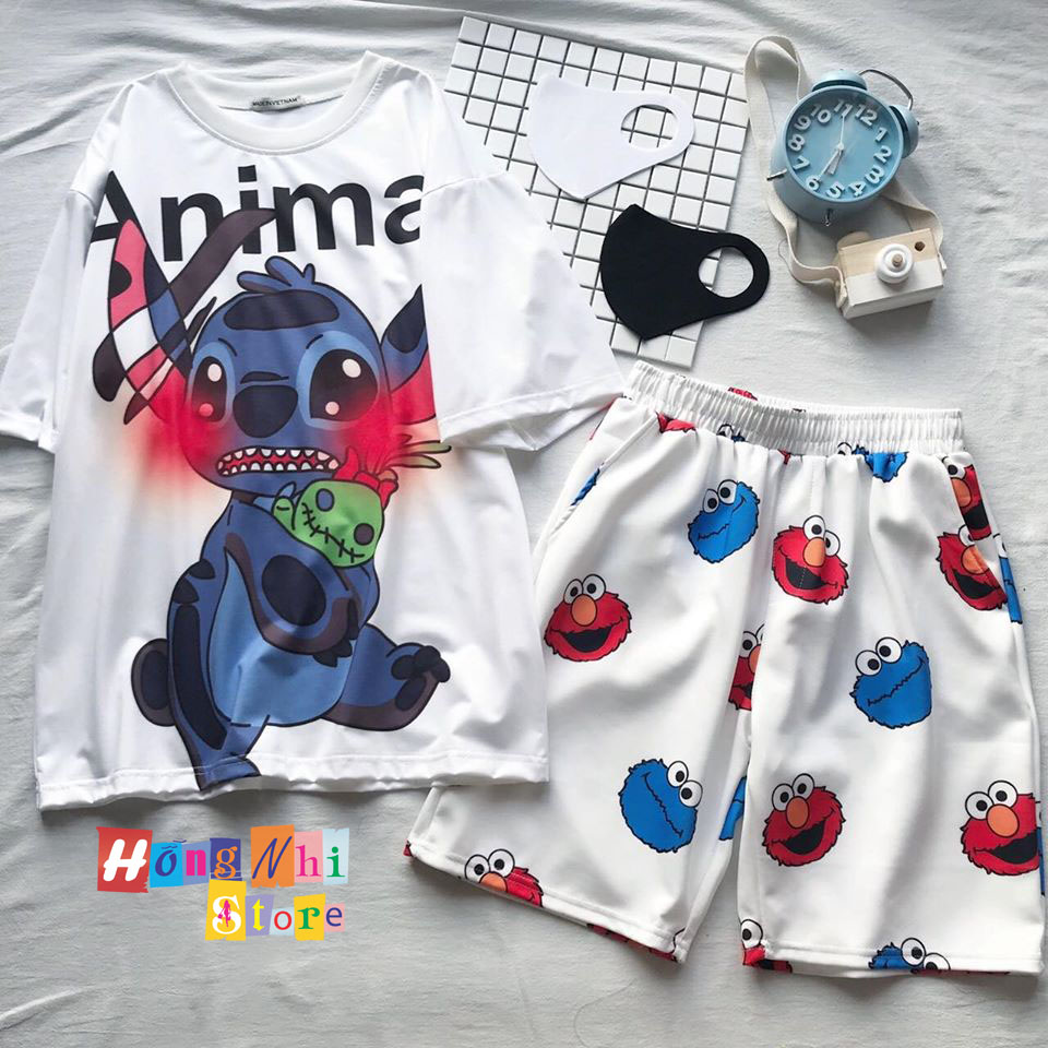 Quần Short Cartoon  Unisex Hình Kawaii Quần Trắng - Quần Đùi Hoạt Hình Siêu Cute - MM