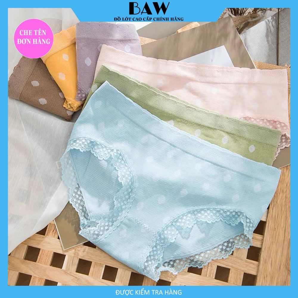 Bộ 5 Quần Lót chất cotton phối ren cao cấp kháng khuẩn thương hiệu BAW NT32