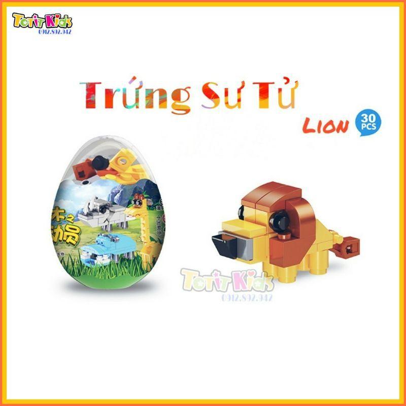 Đồ chơi trứng lego động vật hoang dã, đồ chơi xếp hình