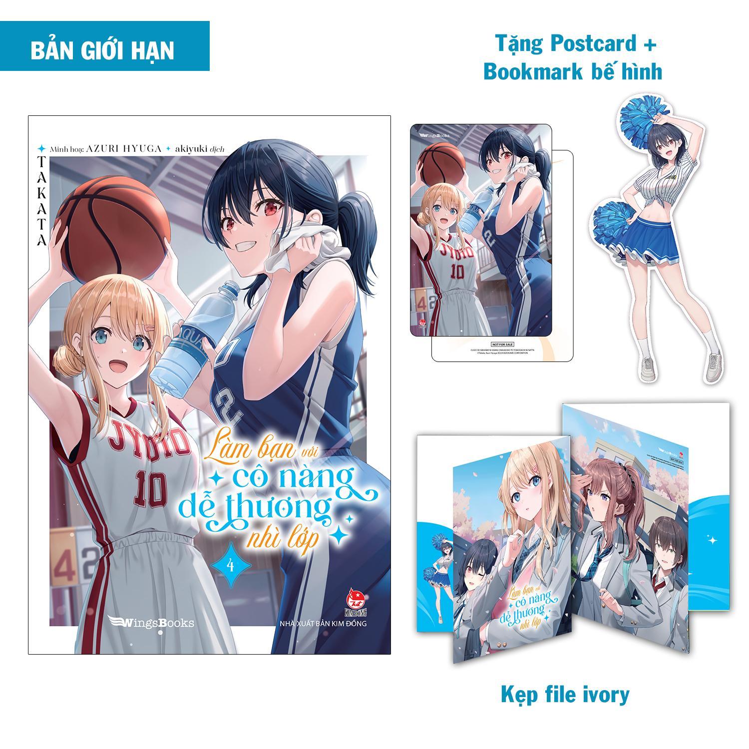 Sách - Làm Bạn Với Cô Nàng Dễ Thương Nhì Lớp - Tập 4 - Bản Giới Hạn - Tặng Kèm Postcard + Bookmark + Kẹp File Ivory