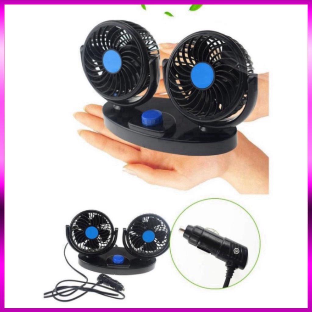 Quạt máy đôi mini 12v cho ô tô