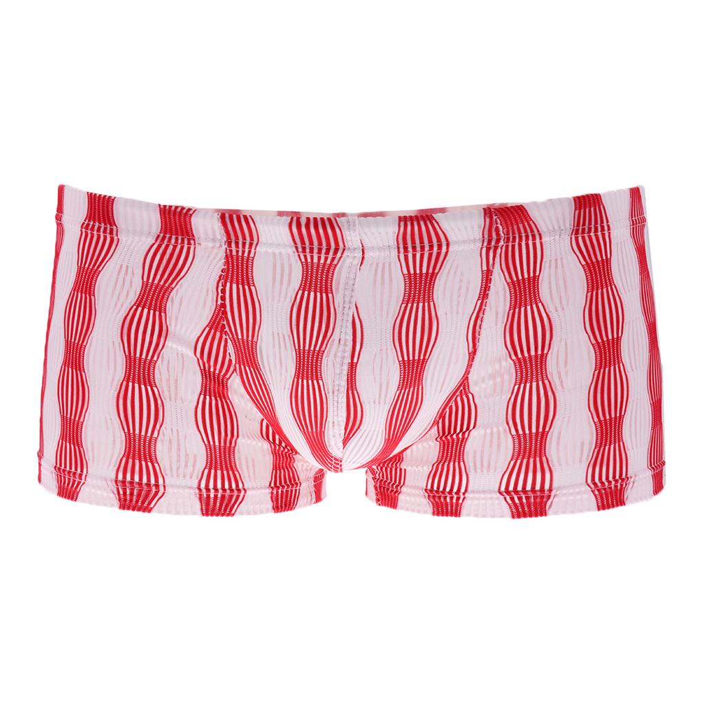 26-35inch Men's Sexy Open Pouch See Through Underwear Boxers Brief UnderUnderpants Gifts