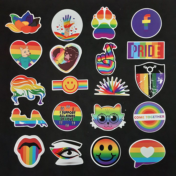 Bộ Sticker dán cao cấp chủ đề CẦU VỒNG LGBT - Dùng dán Xe, dán mũ bảo hiểm, dán Laptop, dán đàn