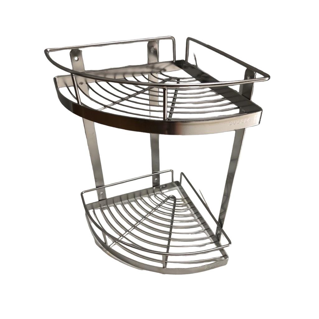 Kệ góc nhà tắm 100% inox 304 1 tầng / 2 tầng không bị han gỉ, luôn sáng bóng