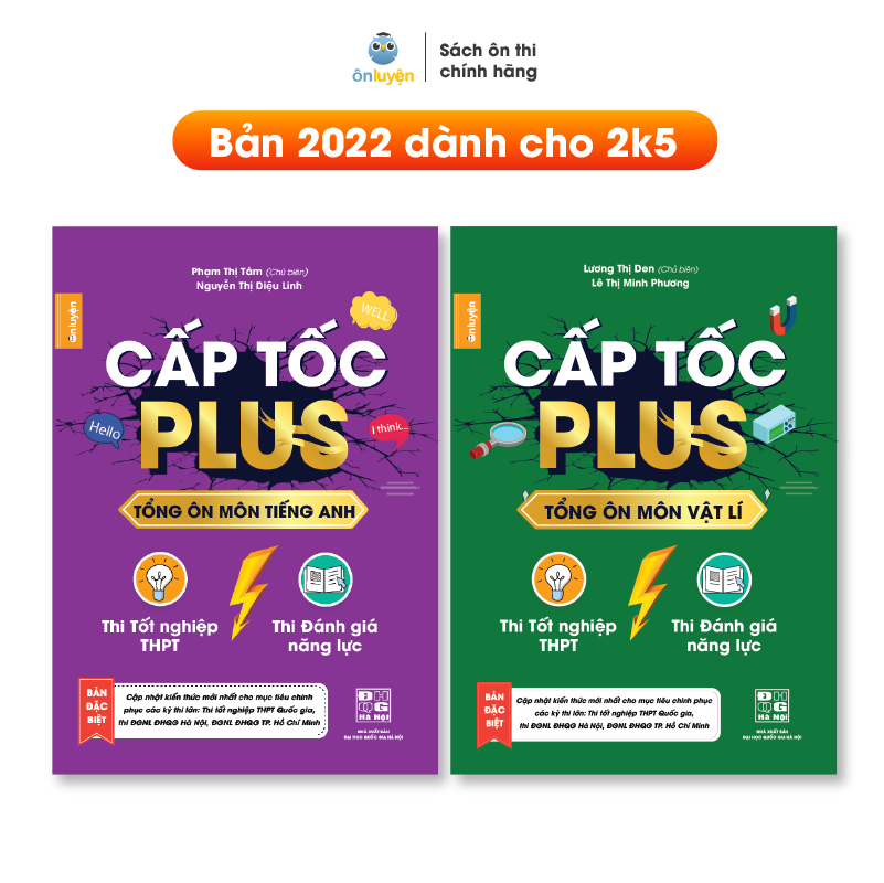 Sách-Combo 2 cuốn Cấp tốc Plus môn Lí, Anh (bản mới 2022) dùng ôn thi THPT, ĐGNL HN và HCM - Nhà sách Ôn luyện