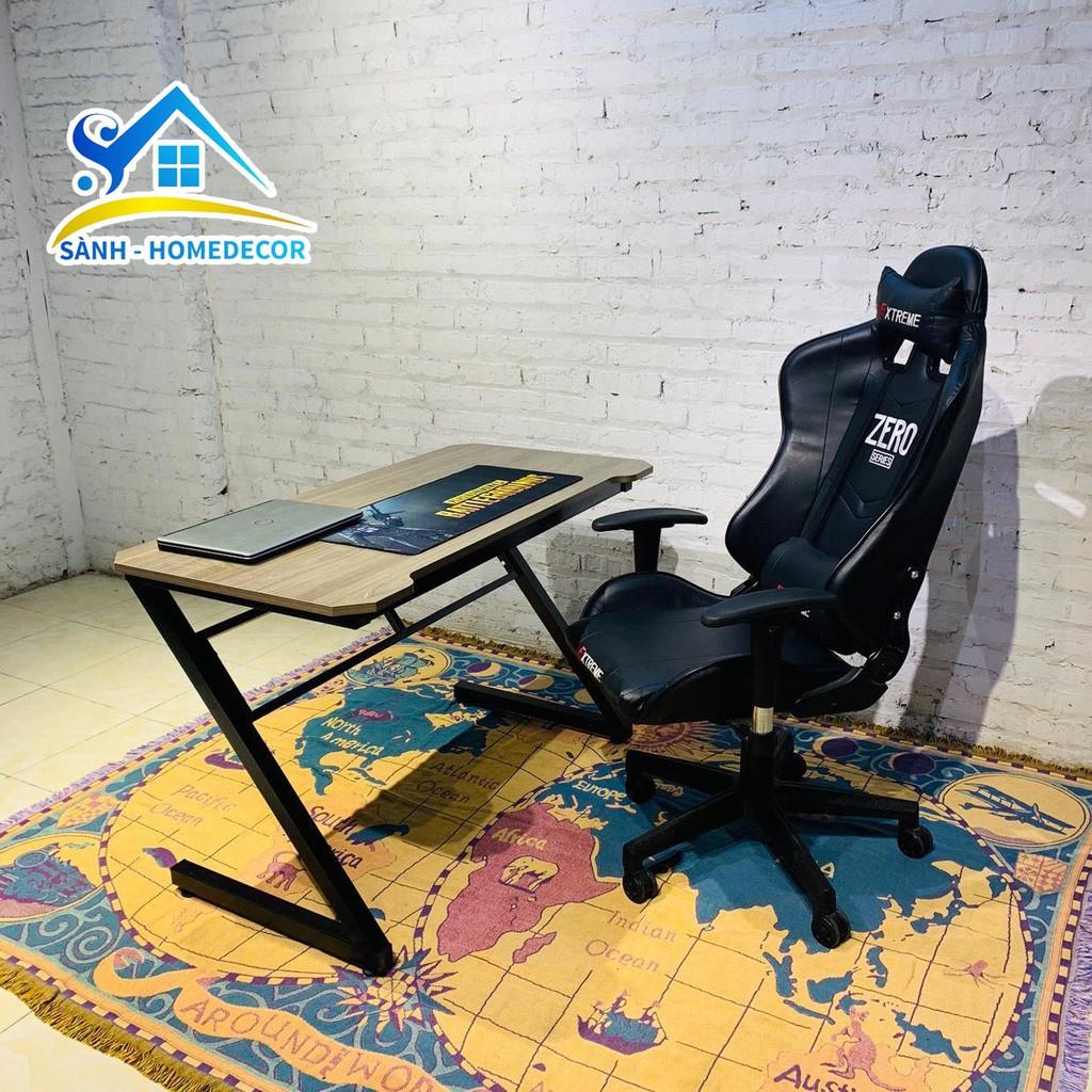 Bàn làm việc gaming game thủ chữ Z khuyết giữa gỗ MFC An Cường, bàn chân chữ Z khung sắt sơn tĩnh điện chống gỉ