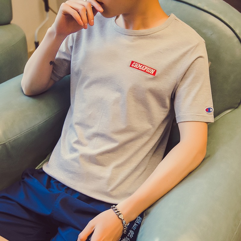 Áo T-shirt nam, cộc tay, ôm sát, phong cách Hàn Quốc, phù hợp cho mùa hè, một màu TA69
