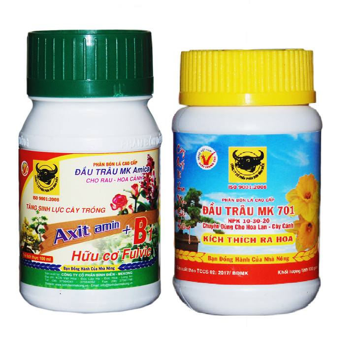 Combo phân bón kích thích ra hoa Đầu Trâu - MK Amica + MK 701
