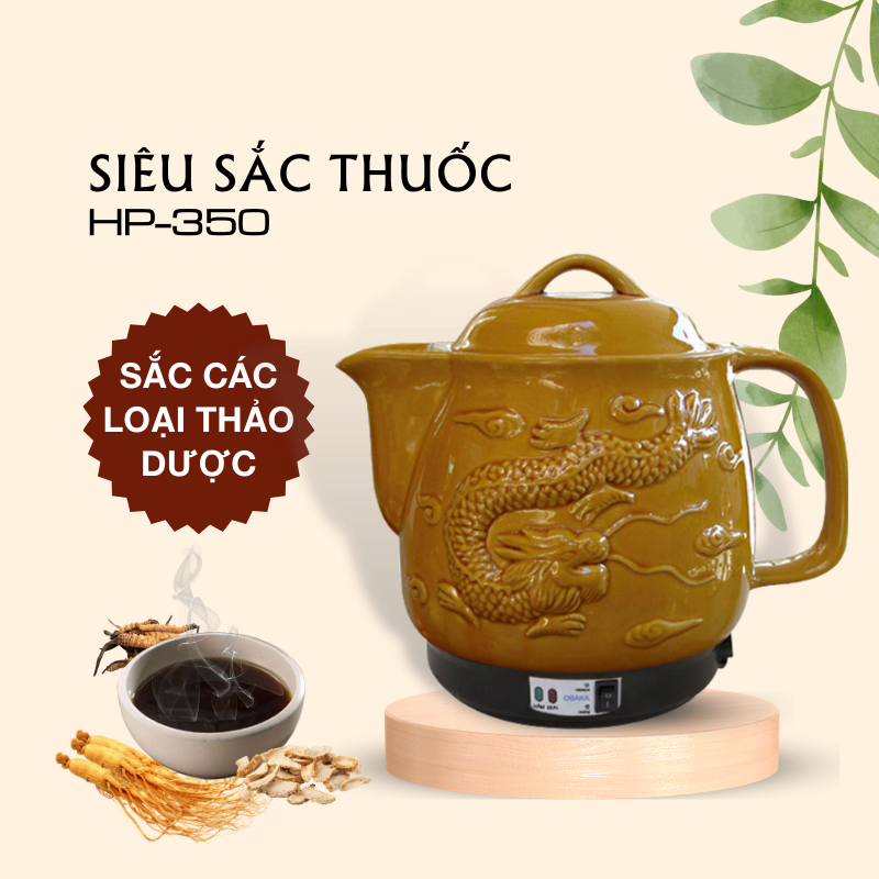 SIÊU SẮC THUỐC OSAKA HP350 TRÒN - DUNG TÍCH 3.5 LÍT - SẮC CÁC LOẠI THẢO DƯỢC - Hàng Chính Hãng