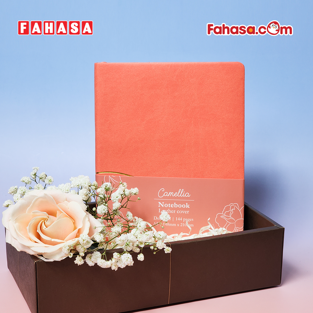 Sổ Da Bìa Cứng Camellia A5 - Kẻ Ngang - 144 Trang 100gsm - The Sun - Terracotta