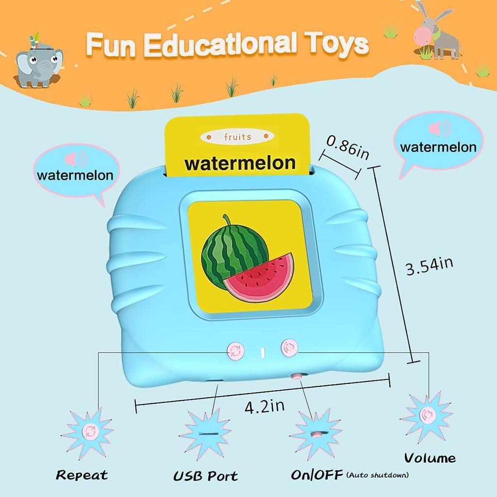 MÁY ĐỌC THẺ FLASHCARD Tiếng Anh 224 TỪ VỰNG KHÔNG CÓ SÓNG ĐIỆN TỪ, KÈM DÂY SẠC PIN